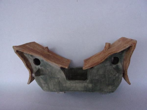 Vogelhuisje. 3440. Puntdak tweeling met tuintje &euro;.220.-