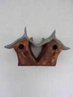 Vogelhuisje nr.2751 "Vierkant puntdak tweeling" €.160.-
