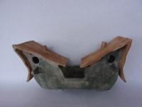 Vogelhuisje. 3440. Puntdak tweeling met tuintje &euro;.220.-